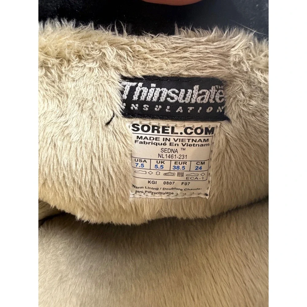 Sorel Sedna Brown Faux‎ Fur Thinsulate Winter Snow Boots Womens 7.5 NL1461-231